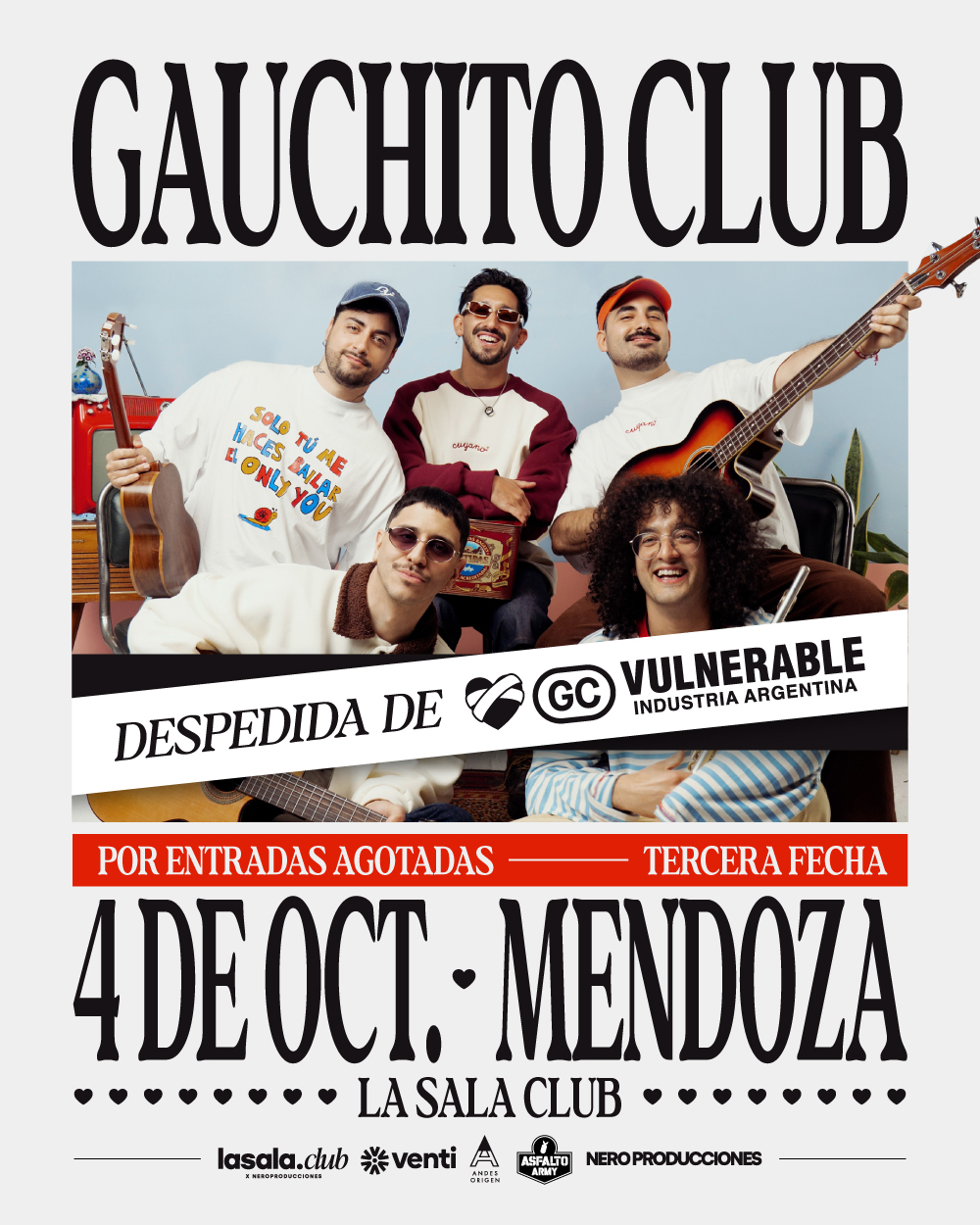 Gauchito Club suma una tercera fecha para despedir Vulnerable